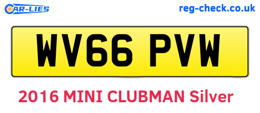 WV66PVW are the vehicle registration plates.
