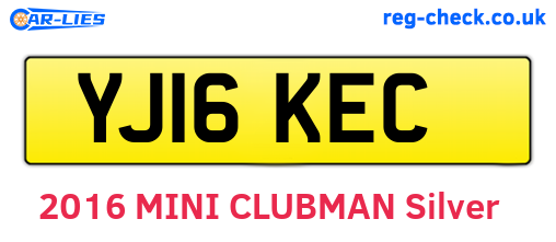 YJ16KEC are the vehicle registration plates.
