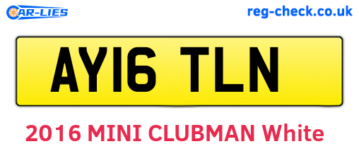 AY16TLN are the vehicle registration plates.
