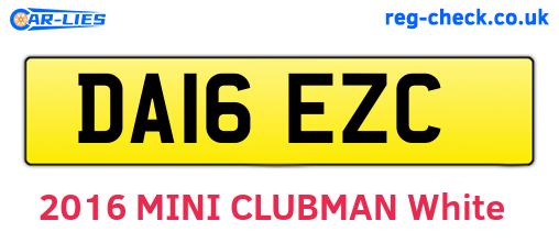 DA16EZC are the vehicle registration plates.