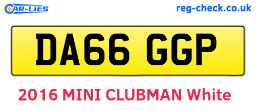 DA66GGP are the vehicle registration plates.