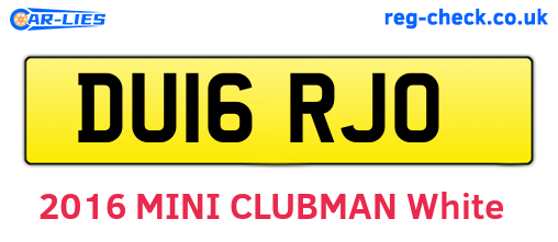 DU16RJO are the vehicle registration plates.