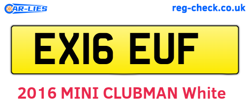 EX16EUF are the vehicle registration plates.