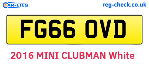 FG66OVD are the vehicle registration plates.