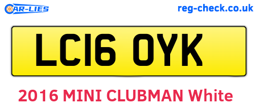 LC16OYK are the vehicle registration plates.