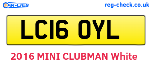 LC16OYL are the vehicle registration plates.