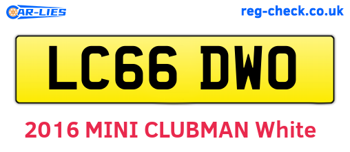 LC66DWO are the vehicle registration plates.