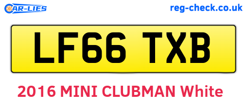 LF66TXB are the vehicle registration plates.