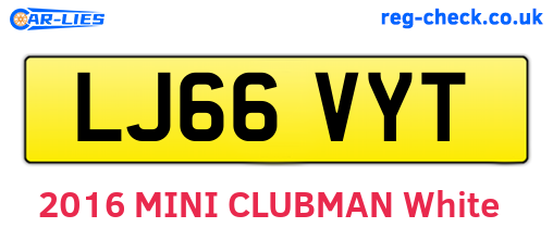 LJ66VYT are the vehicle registration plates.