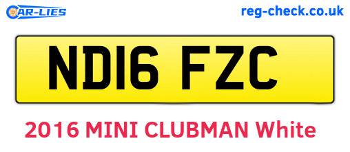 ND16FZC are the vehicle registration plates.