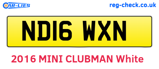 ND16WXN are the vehicle registration plates.