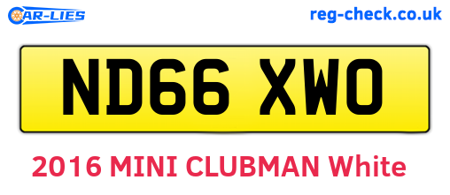 ND66XWO are the vehicle registration plates.