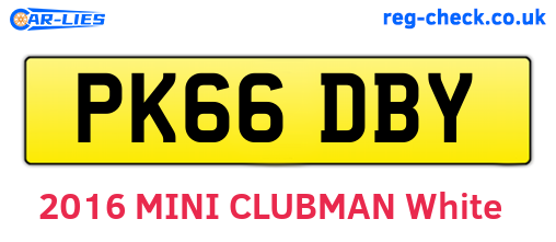 PK66DBY are the vehicle registration plates.