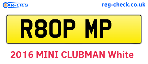 R80PMP are the vehicle registration plates.