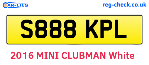 S888KPL are the vehicle registration plates.