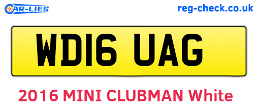 WD16UAG are the vehicle registration plates.