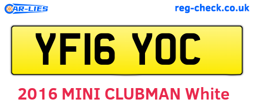 YF16YOC are the vehicle registration plates.