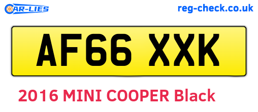 AF66XXK are the vehicle registration plates.