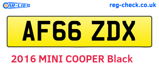 AF66ZDX are the vehicle registration plates.