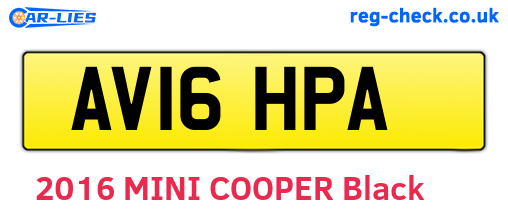 AV16HPA are the vehicle registration plates.