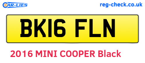 BK16FLN are the vehicle registration plates.