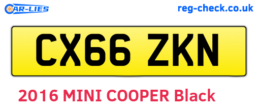CX66ZKN are the vehicle registration plates.