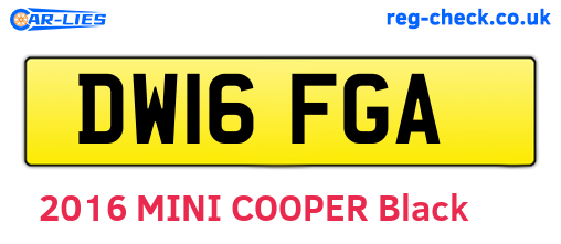 DW16FGA are the vehicle registration plates.