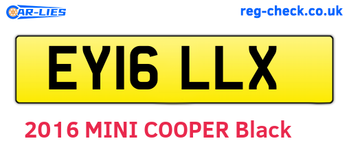 EY16LLX are the vehicle registration plates.