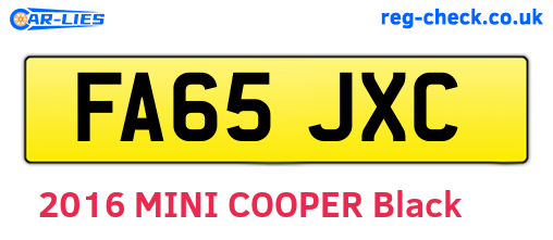 FA65JXC are the vehicle registration plates.