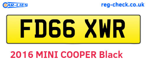 FD66XWR are the vehicle registration plates.