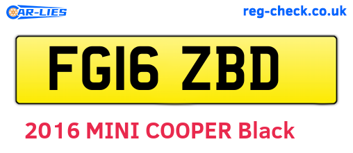 FG16ZBD are the vehicle registration plates.