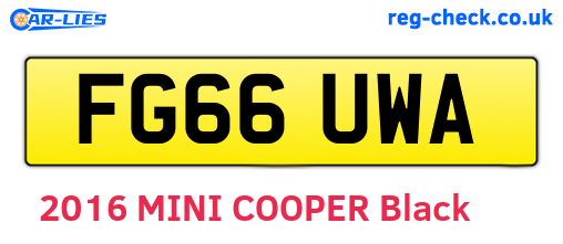 FG66UWA are the vehicle registration plates.