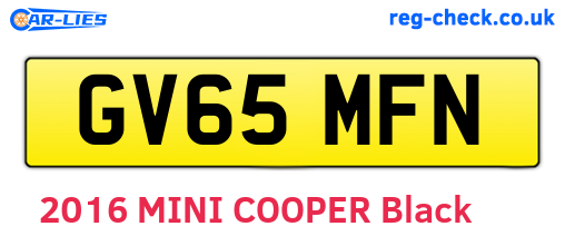 GV65MFN are the vehicle registration plates.