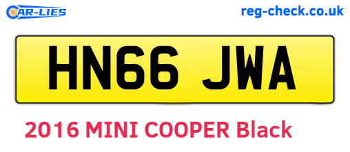 HN66JWA are the vehicle registration plates.