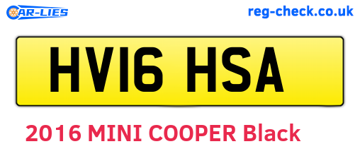 HV16HSA are the vehicle registration plates.