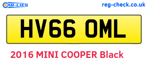 HV66OML are the vehicle registration plates.