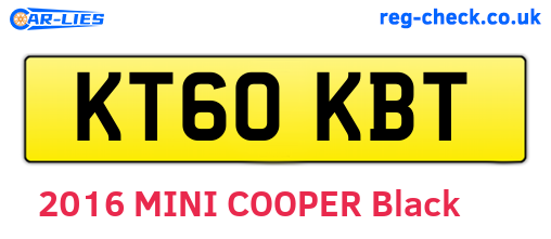 KT60KBT are the vehicle registration plates.