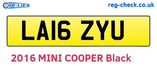LA16ZYU are the vehicle registration plates.