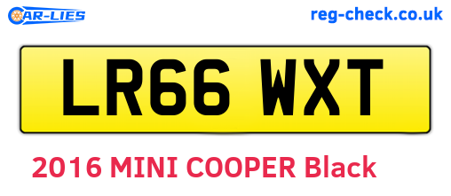 LR66WXT are the vehicle registration plates.