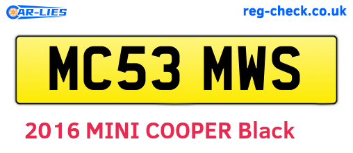 MC53MWS are the vehicle registration plates.