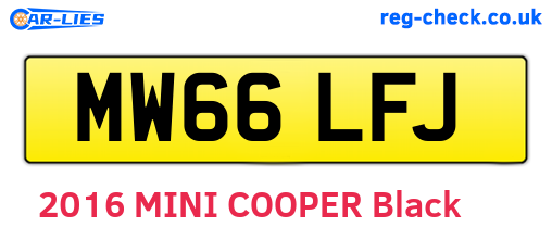 MW66LFJ are the vehicle registration plates.