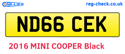 ND66CEK are the vehicle registration plates.
