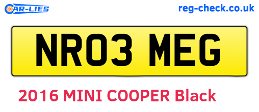 NR03MEG are the vehicle registration plates.