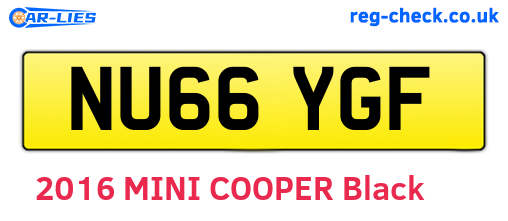 NU66YGF are the vehicle registration plates.