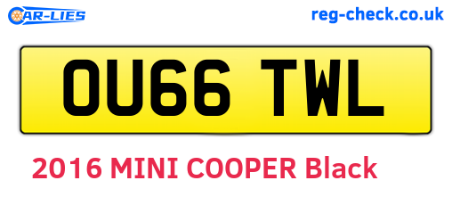 OU66TWL are the vehicle registration plates.
