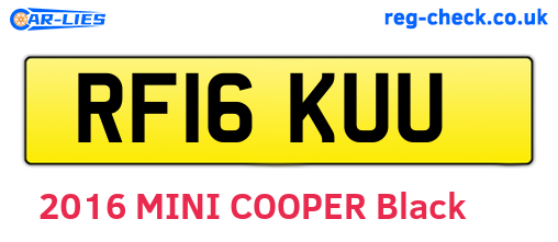 RF16KUU are the vehicle registration plates.