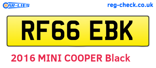RF66EBK are the vehicle registration plates.