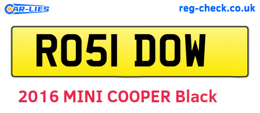 RO51DOW are the vehicle registration plates.