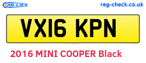 VX16KPN are the vehicle registration plates.