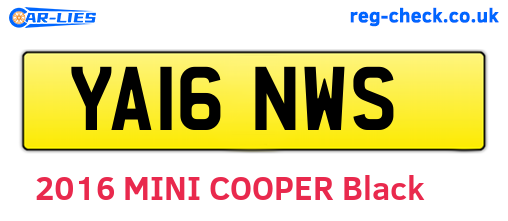 YA16NWS are the vehicle registration plates.